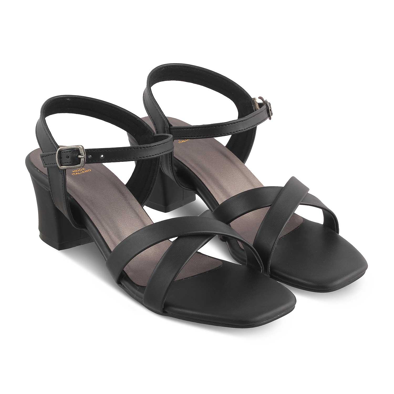 The Roche Black Women's Dress Block Heel Sandals Tresmode - Tresmode