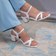 The Roche White Women's Dress Block Heel Sandals Tresmode