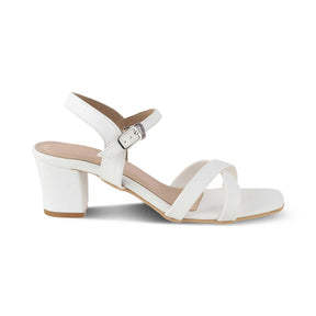 The Roch White Women's Dress Block Heel Sandals Tresmode - Tresmode