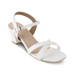 The Roche White Women's Dress Block Heel Sandals Tresmode - Tresmode