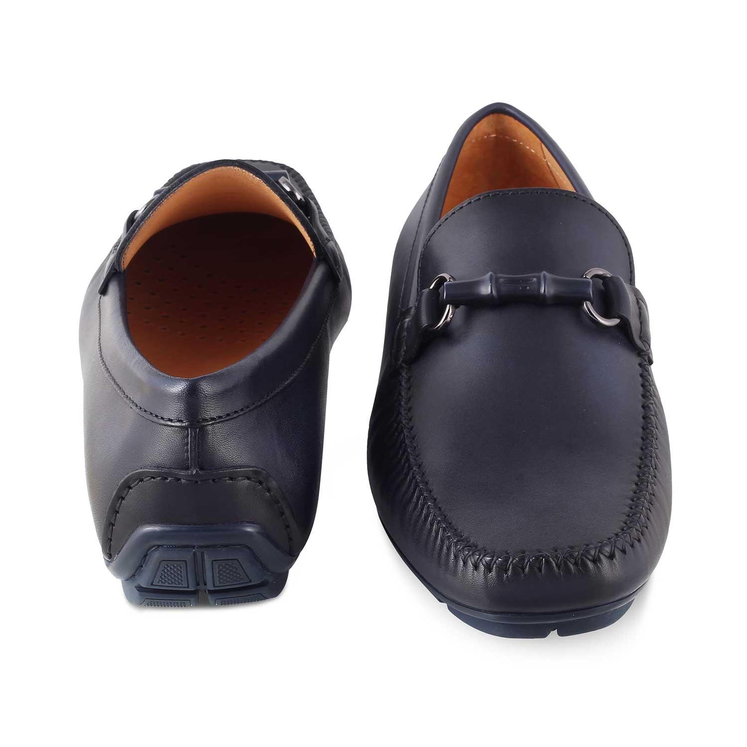 The Rodeo Blue Men's Leather Driving Loafers Tresmode - Tresmode