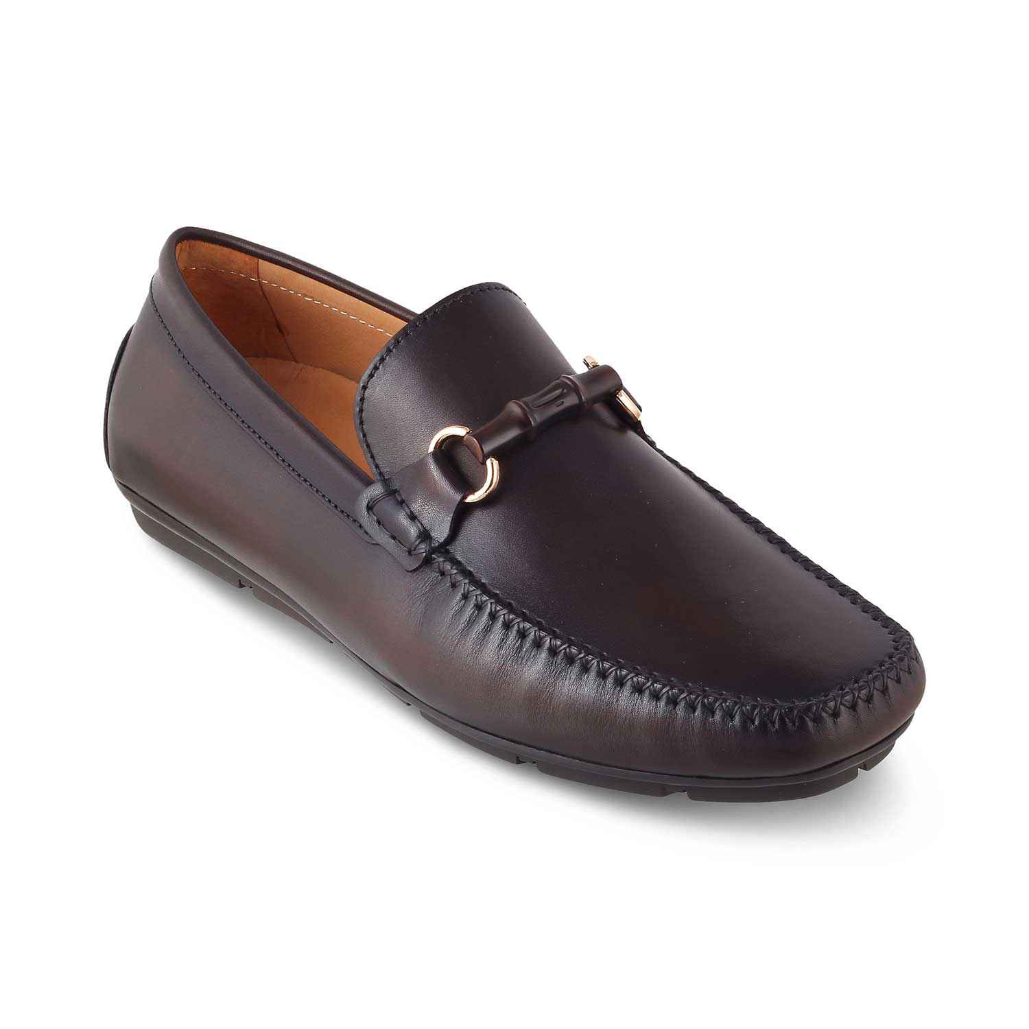 The Rodeo Brown Men's Leather Driving Loafers Tresmode - Tresmode