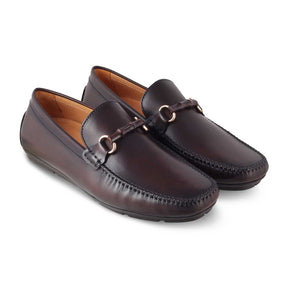 The Rodeo Brown Men's Leather Driving Loafers Tresmode - Tresmode