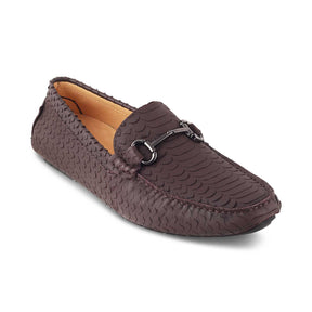 The Roland Brown Men's Textured Leather Driving Loafers Tresmode - Tresmode