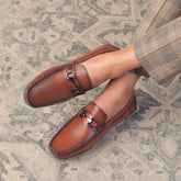 The Roma Brown Men's Leather Driving Loafers Tresmode - Tresmode