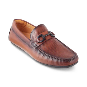 The Roma Brown Men's Leather Driving Loafers Tresmode - Tresmode