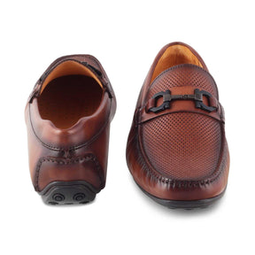 The Roma Brown Men's Leather Driving Loafers Tresmode - Tresmode