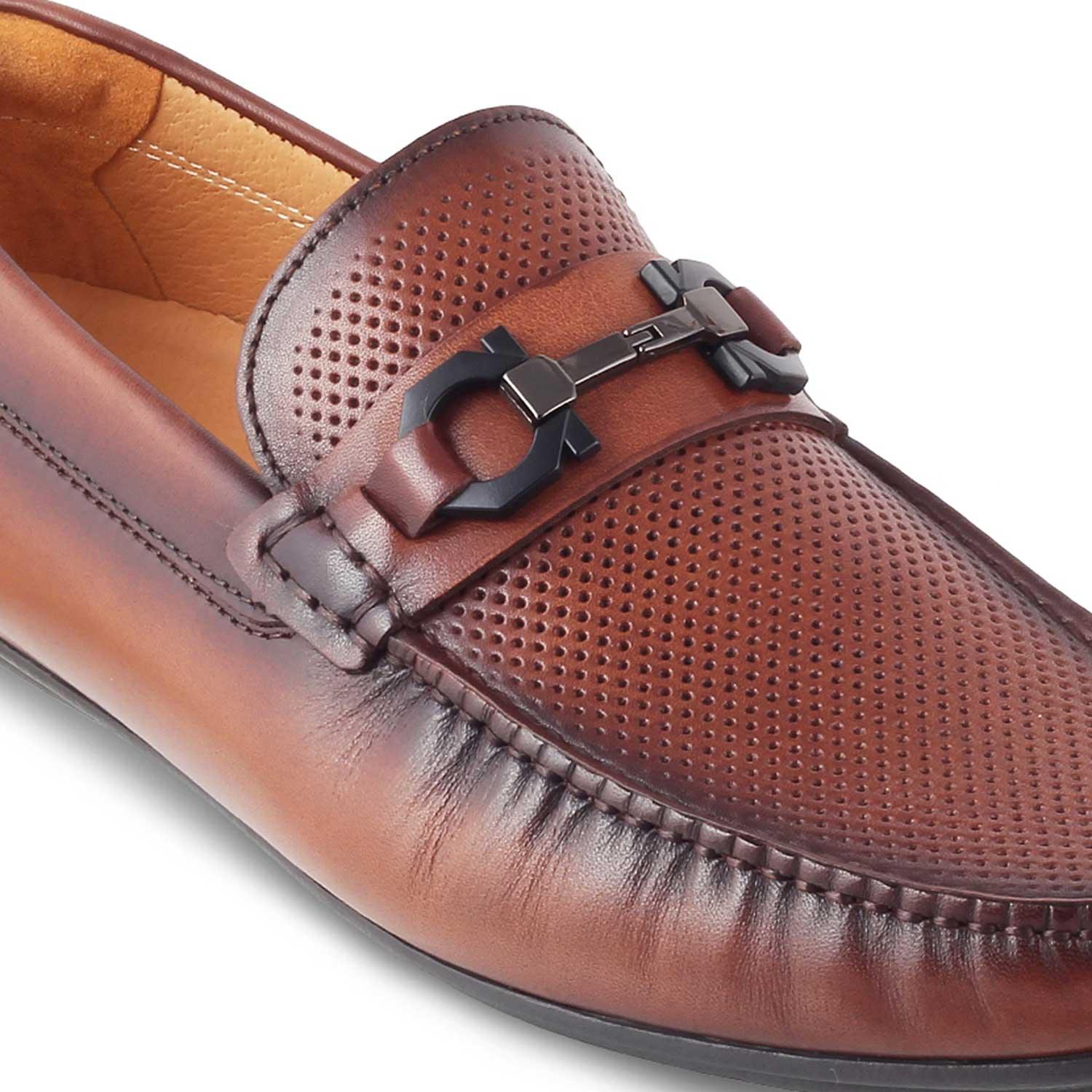 The Roma Brown Men's Leather Driving Loafers Tresmode - Tresmode