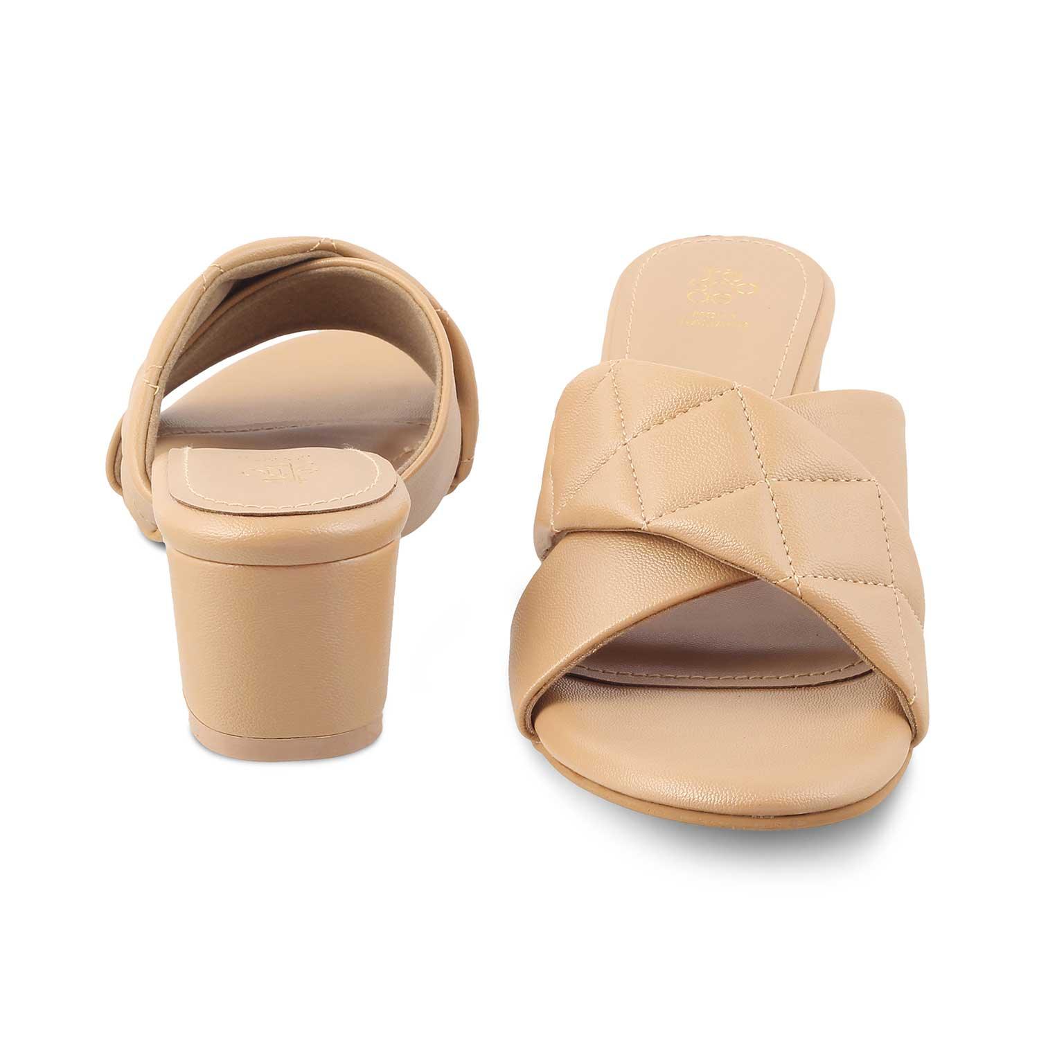 The Romi TMM-5 Beige Women's Dress Block Heel Sandals Tresmode - Tresmode