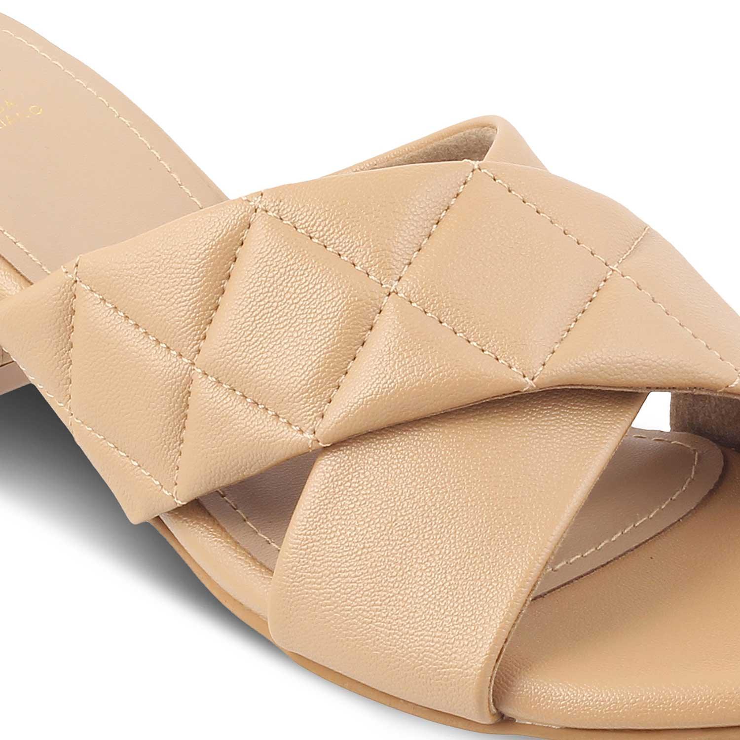 The Romi TMM-5 Beige Women's Dress Block Heel Sandals Tresmode - Tresmode