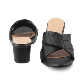 The Romi Black Women's Dress Block Heel Sandals Tresmode - Tresmode