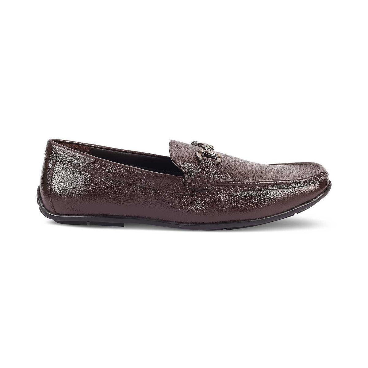 The Rosee Brown Men's Leather Driving Loafers Tresmode - Tresmode