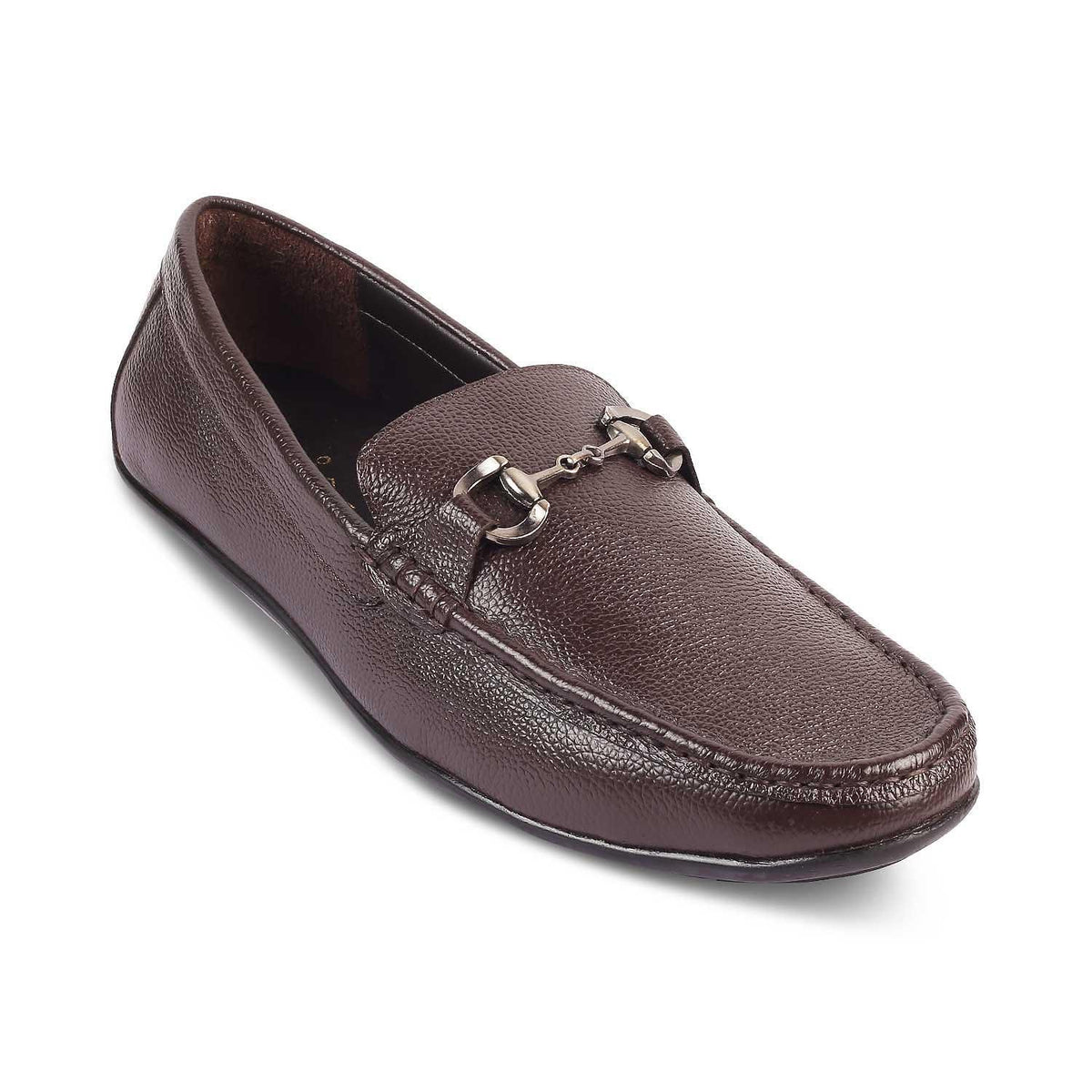 The Rosee Brown Men's Leather Driving Loafers Tresmode - Tresmode