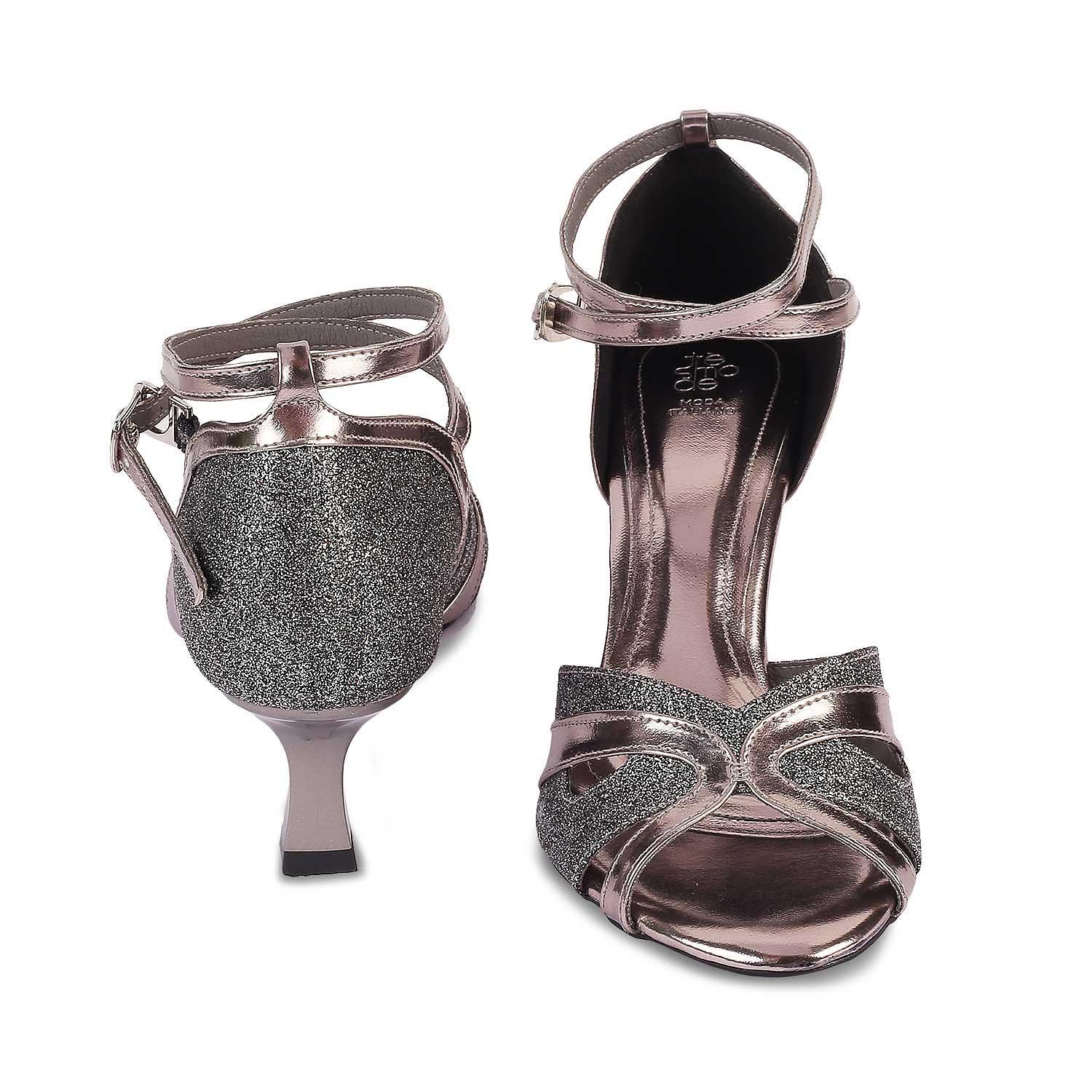 The Salare Pewter Women's Dress Heel Sandals Tresmode - Tresmode