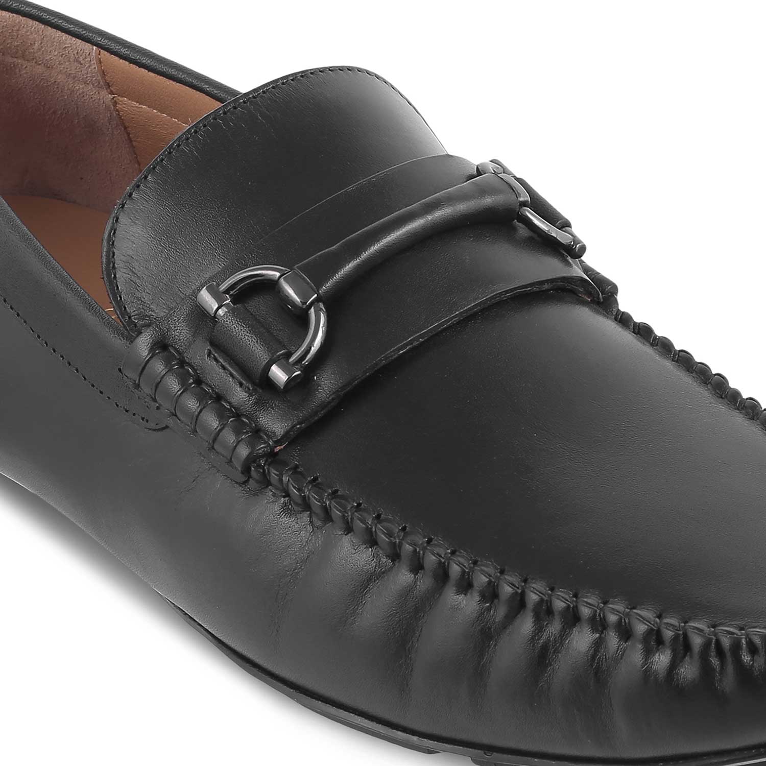 The Salvo Black Men's Leather Driving Loafers Tresmode - Tresmode