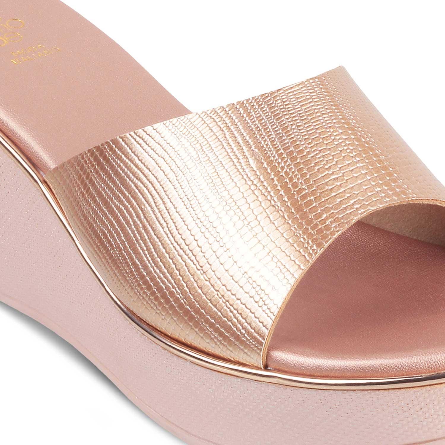 The San Champagne Women's Dress Wedge Sandals Tresmode - Tresmode