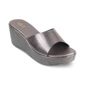 The San Pewter Women's Dress Wedge Sandals Tresmode - Tresmode