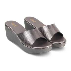 The San Pewter Women's Dress Wedge Sandals Tresmode - Tresmode