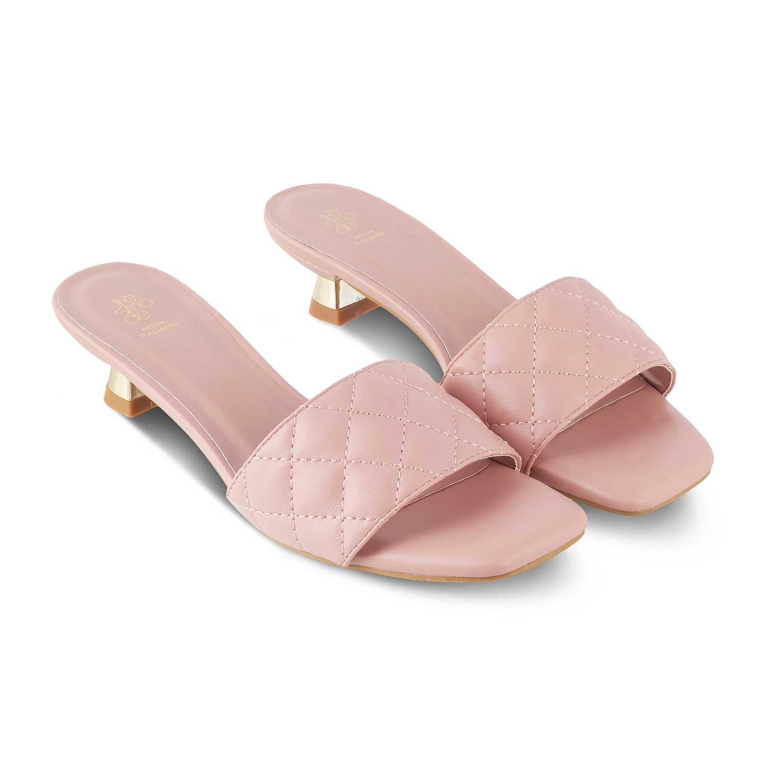 The Sardini Pink Women's Dress Kitten Heel Sandals Tresmode - Tresmode