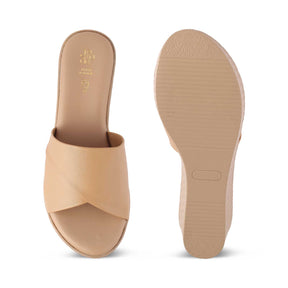 The Sedge Beige Women's Casual Wedge Sandals Tresmode - Tresmode