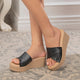 The Sedge Black Women's Casual Wedge Sandals Tresmode