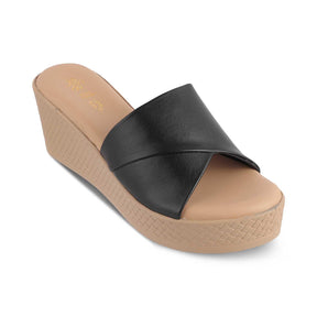 The Sedge Black Women's Casual Wedge Sandals Tresmode - Tresmode