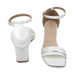 The Seel White Women's Dress Block Heel Sandals Tresmode - Tresmode
