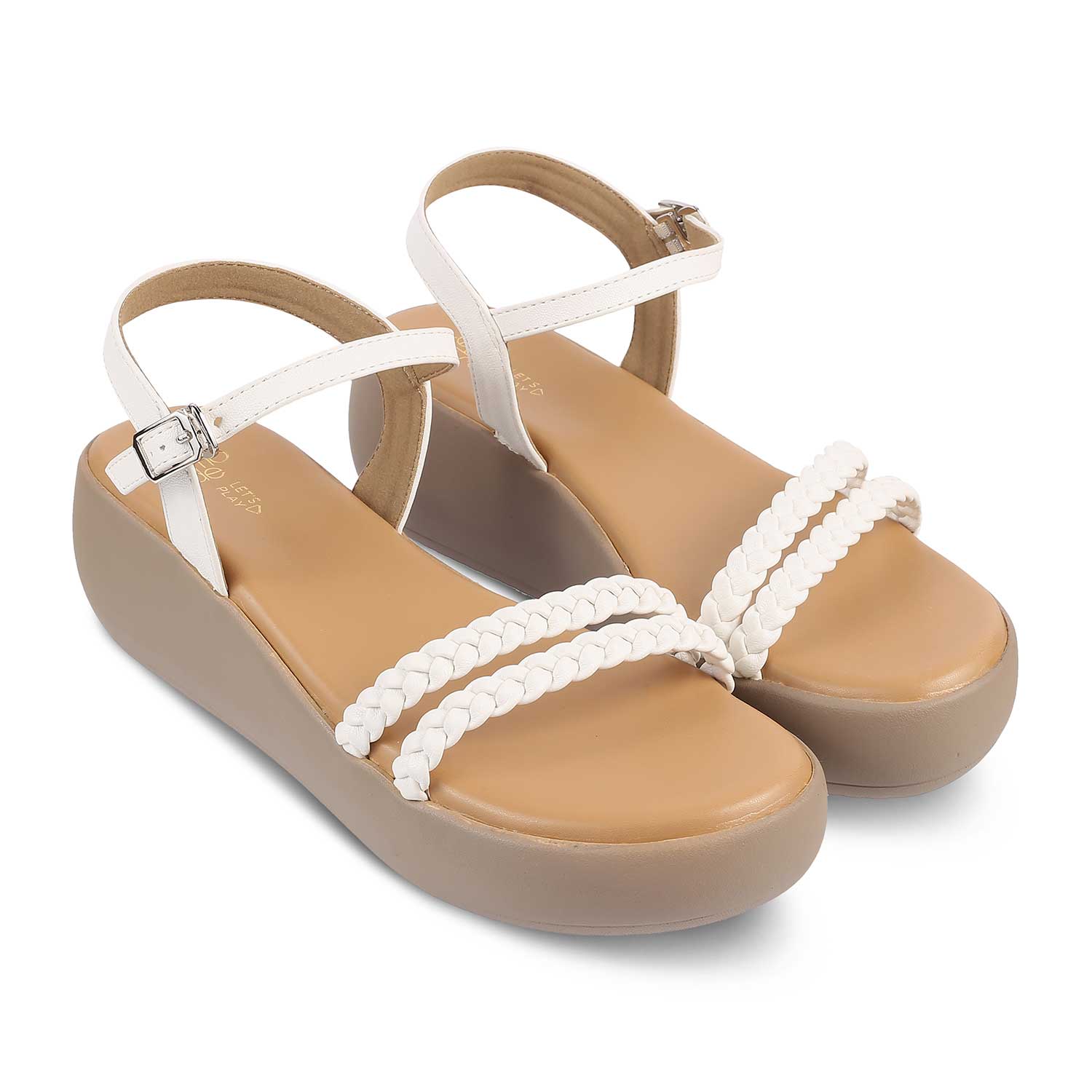 The Seev White Women's Dress Wedge Sandals Tresmode - Tresmode