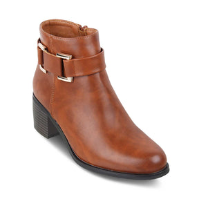 The Seine Camel Women's Ankle-length Boots Tresmode - Tresmode