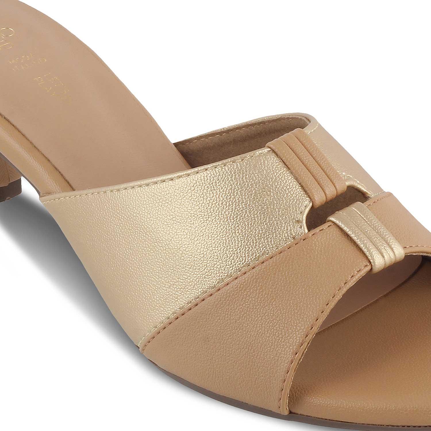 The Siko Beige Women's Dress Heel Sandals Tresmode - Tresmode