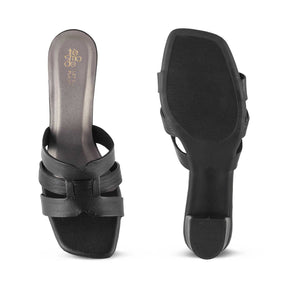 The Silo Black Women's Dress Block Heel Sandals Tresmode - Tresmode