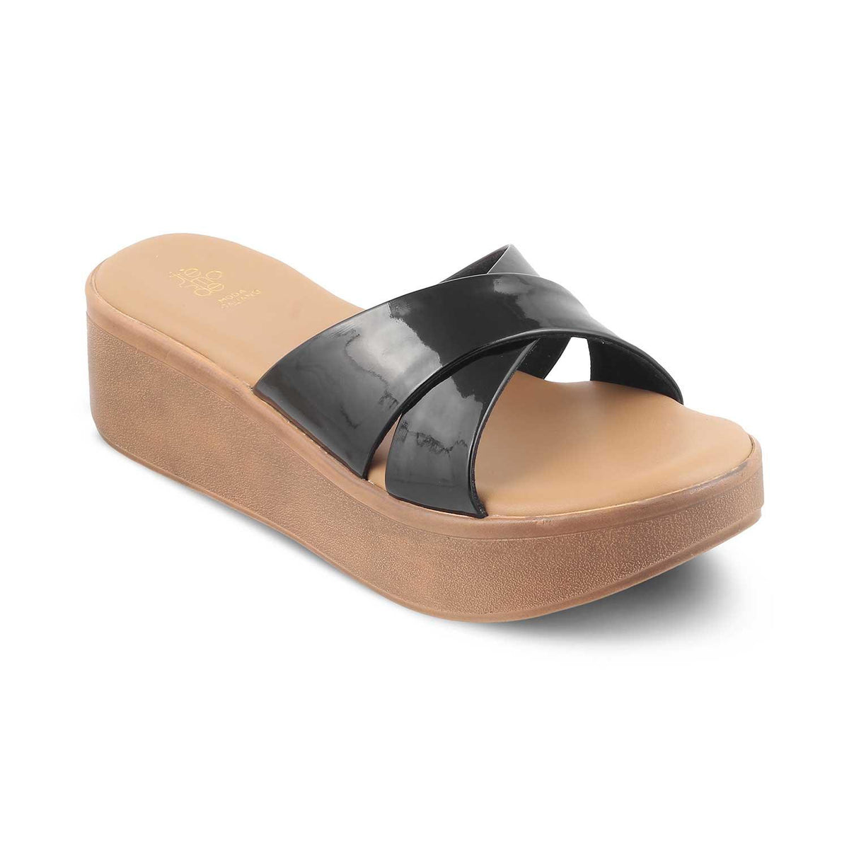 The Simedge Black Women's Dress Wedge Sandals Tresmode - Tresmode