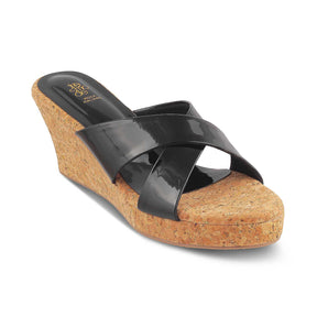 The Simi Black Women's Dress Wedge Sandals Tresmode - Tresmode