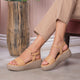 The Simpl Beige Women's Dress Wedge Sandals Tresmode