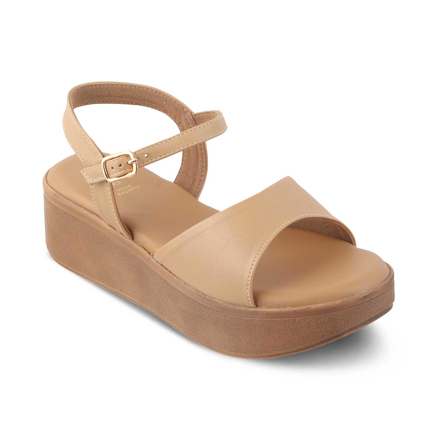 The Sin Beige Women's Dress Platform Wedge Sandals Tresmode - Tresmode