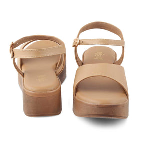 The Sin Beige Women's Dress Platform Wedge Sandals Tresmode - Tresmode