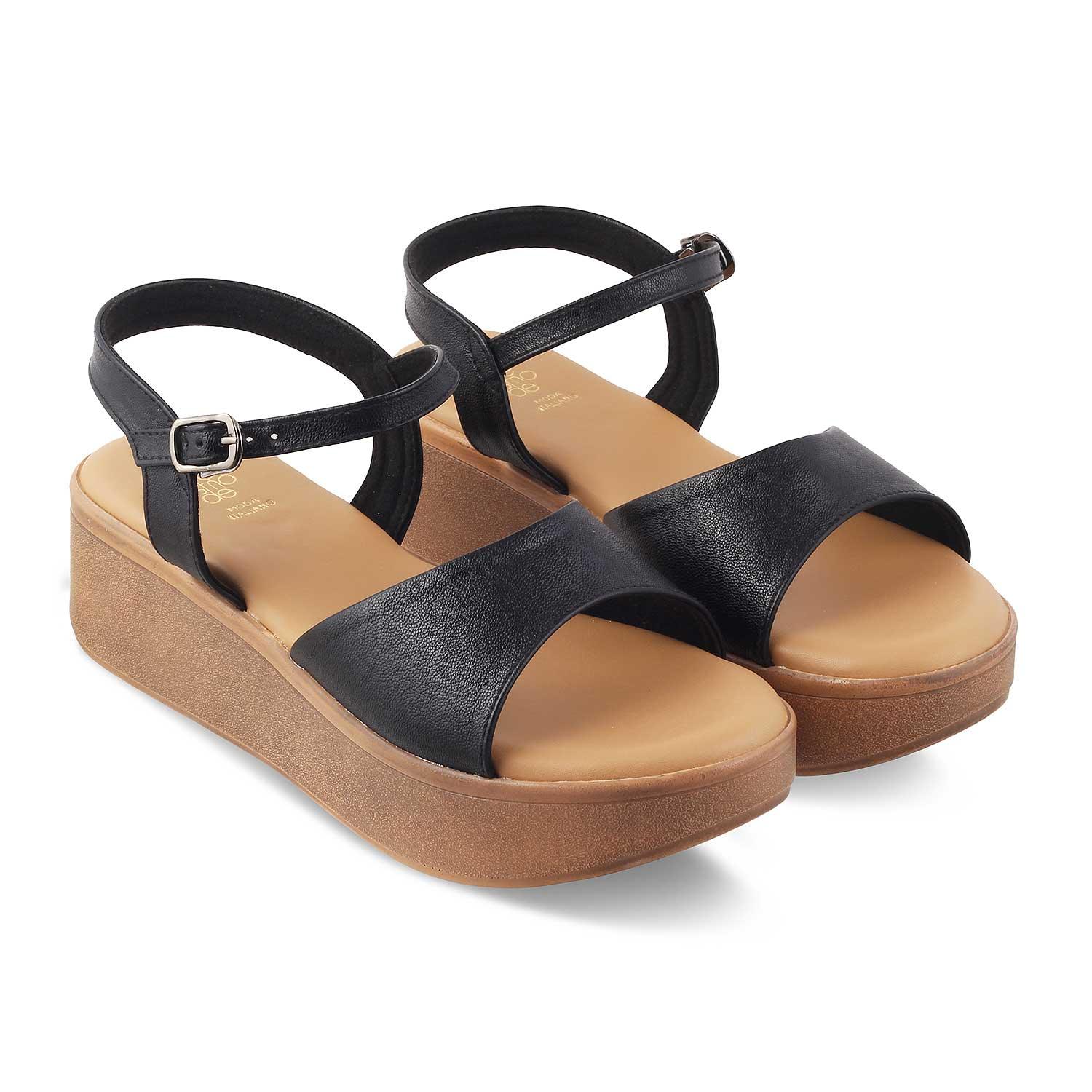 The Sin Black Women's Dress Platform Wedge Sandals Tresmode - Tresmode