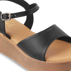 The Sin Black Women's Dress Platform Wedge Sandals Tresmode - Tresmode