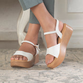 The Sinhere White Women's Dress Platform Wedge Sandals Tresmode - Tresmode