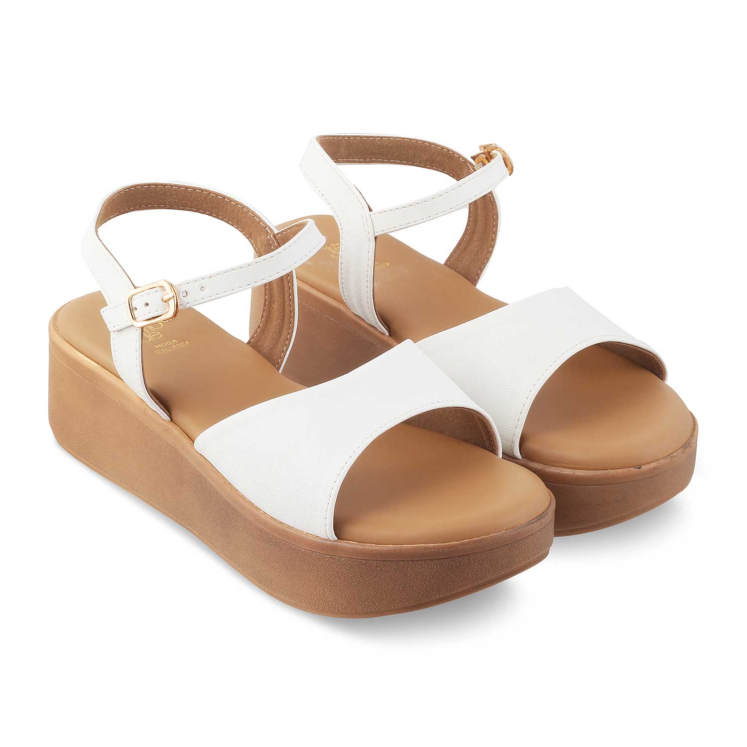 The Sinhere White Women's Dress Platform Wedge Sandals Tresmode - Tresmode