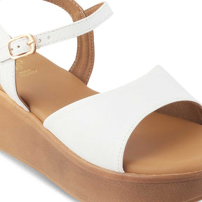 The Sinhere White Women's Dress Platform Wedge Sandals Tresmode - Tresmode