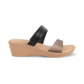 The Sios Black Women's Casual Wedge Sandals Tresmode - Tresmode