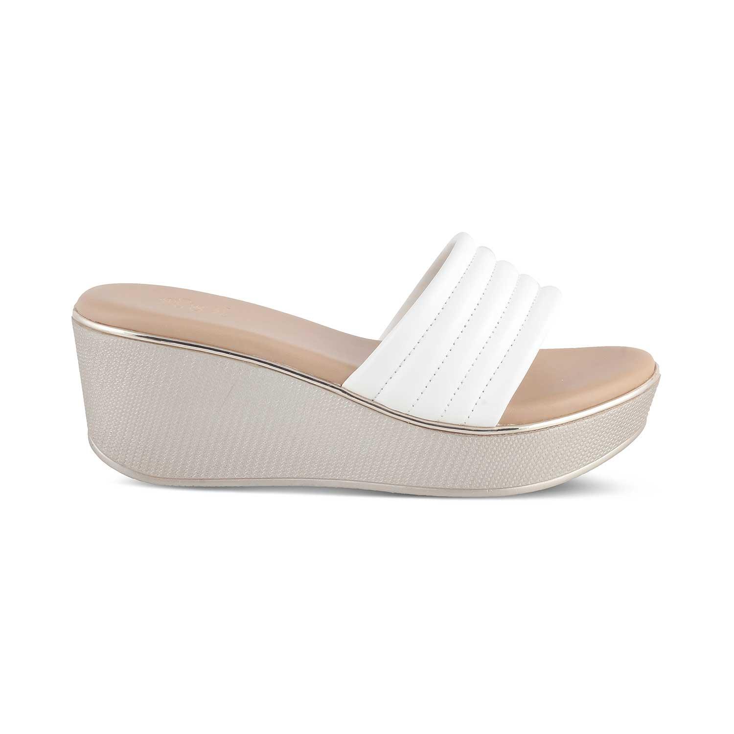 The Skledge White Women's Dress Wedge Sandals Tresmode - Tresmode