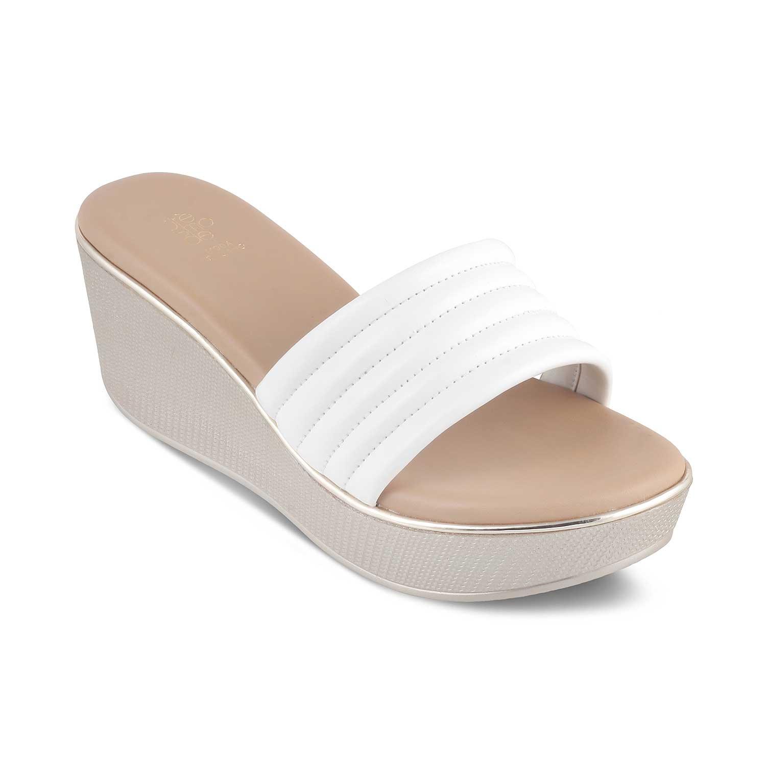 The Skledge White Women's Dress Wedge Sandals Tresmode - Tresmode