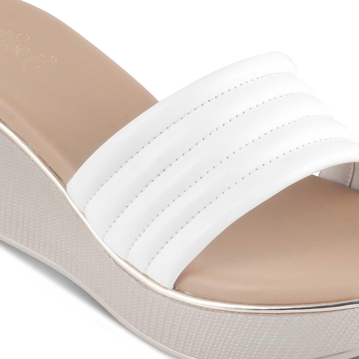 The Skledge White Women's Dress Wedge Sandals Tresmode - Tresmode