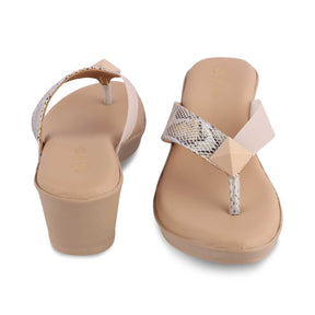 The Sledge Beige Women's Dress Wedge Sandals Tresmode - Tresmode