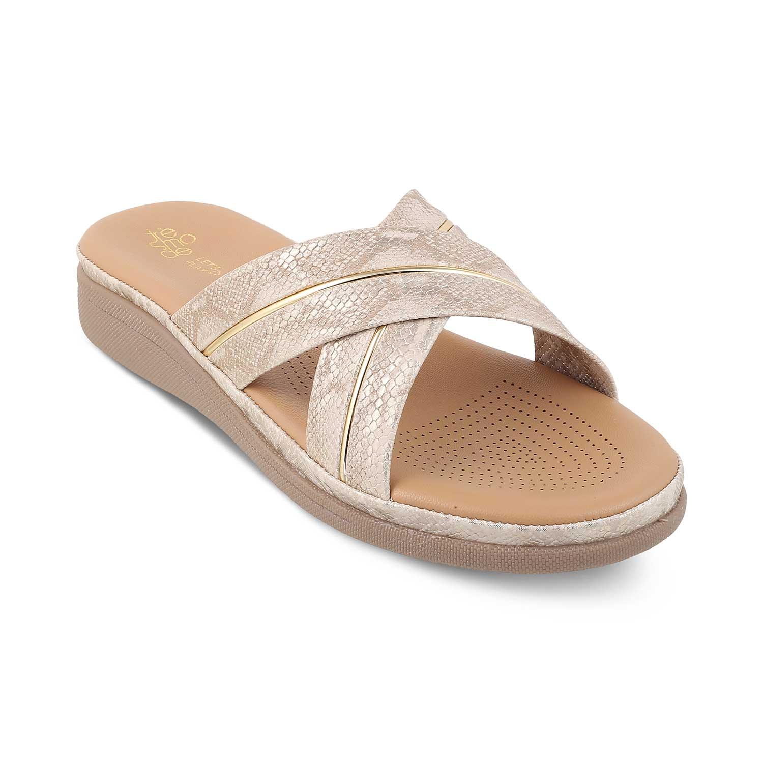 The Slide Gold Women's Casual Flats Tresmode - Tresmode