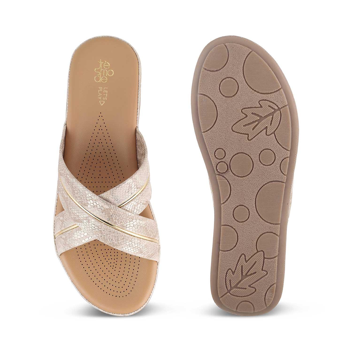 The Slide Gold Women's Casual Flats Tresmode - Tresmode