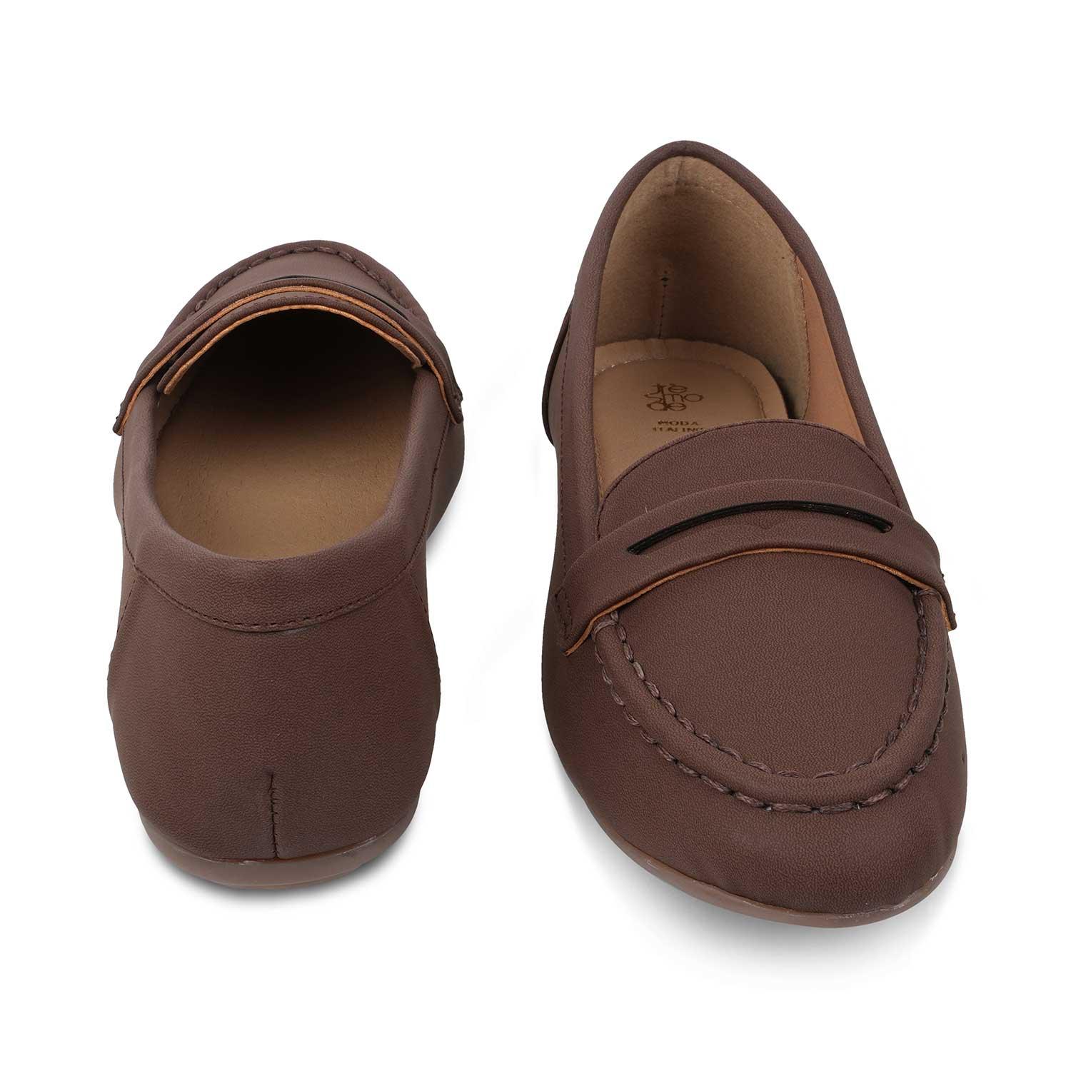 The Snap Brown Women's Casual Loafers Tresmode - Tresmode