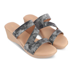 The Snike Pewter Women's Dress Wedge Sandals Tresmode - Tresmode